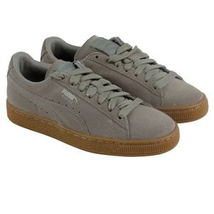 Puma Suede Classic Grey Gum bottom Size 6 Kids